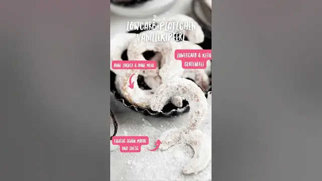 Video thumbnail for Rezept für LowCarb Vanillekipferl ohne Zucker Zusatz 😍🎅 #plätzchen #lowcarb  #weihnachtsplätzchen