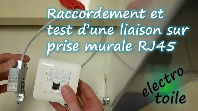 Video thumbnail for Raccordement prise RJ45 murale encastrée et test de fonctionnement