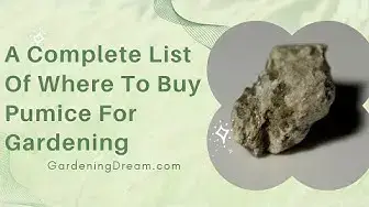 Video thumbnail for A Complete List Of Where To Buy Pumice For Gardening