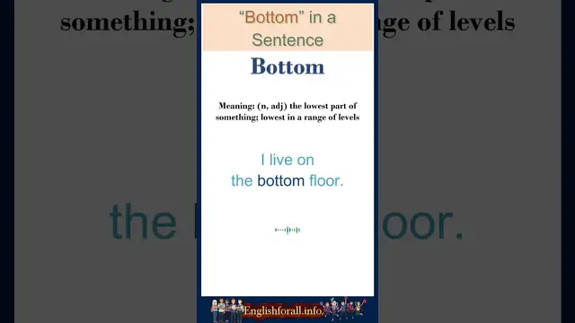 Video thumbnail for Bottom meaning | Bottom in a Sentence | Most common words in English #shorts