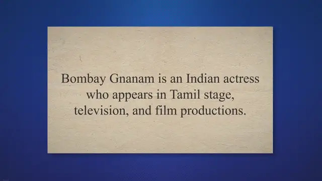 'Video thumbnail for Bombay Gnanam Net Worth 2023, Height, Wiki, Age, Bio'