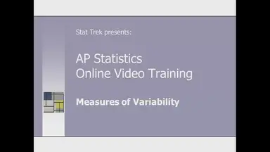 'Video thumbnail for AP Statistics: Measures of Variability'