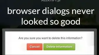 Video thumbnail for Javascript Dialog Box Prompt Plugin - Alertify.js