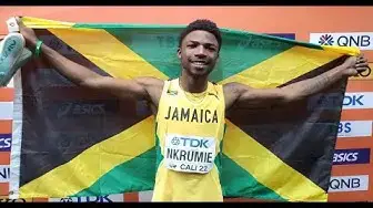 Video thumbnail for Bouwahjgie Nkrumie 100m race at Carifta Games 2023
