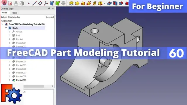 'Video thumbnail for FreeCAD Part Modeling Tutorial 60 | FreeCAD Tutorial | FreeCAD Part Design | Mechnexus |'