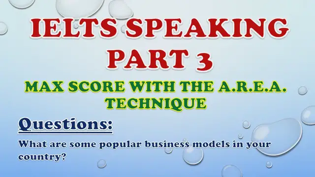 Video thumbnail for What are some popular business models in your country? - IELTS Speaking Part 3