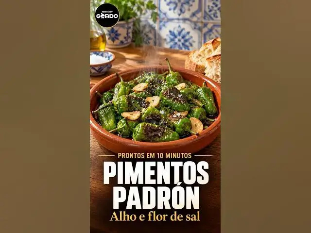 Video thumbnail for Pimentos padrón com alho e flor de sal 🫑🧄 #ReceitasDoGordo  #PimentosPadron #Tapas #ReceitasFaceis