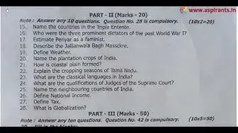 Video thumbnail for 10th Social Science Second Revision Question Paper 2019-2020 | Puthukottai District | English Medium