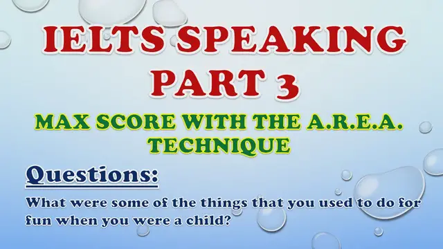 Video thumbnail for What were some of the things that you used to do for fun when you were a child? - IELTS Speaking Part 3