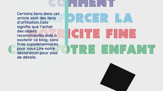 Video thumbnail for Plus de 70 activités de motricité fine pour les enfants de tout age