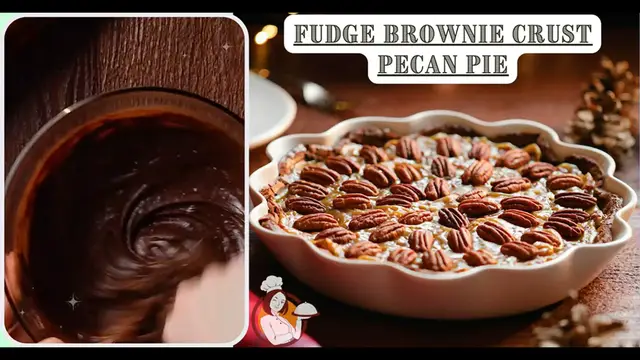 Video thumbnail for Fudge Brownie Crust Pecan Pie