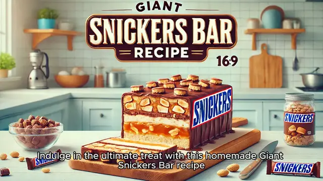 'Video thumbnail for Giant Snickers Bar Recipe'