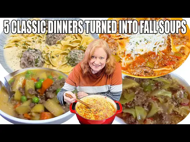 'Video thumbnail for 5 CLASSIC DINNERS TURNED INTO FALL SOUPS'