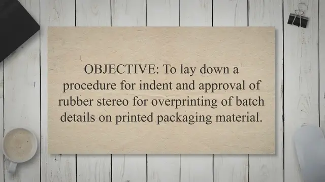 Video thumbnail for SOP on Indent and Approval of Rubber Stereo for Overprinting