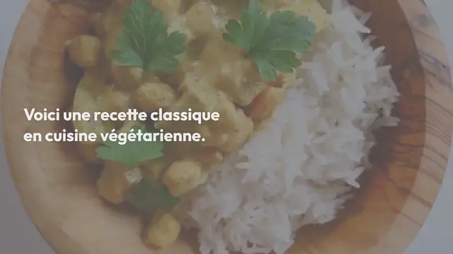 Video thumbnail for Curry de pois chiches au lait de coco