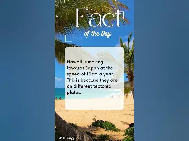 Video thumbnail for Hawaii is moving towards Japan at the speed of 10cm a year.