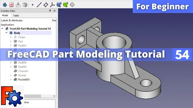 'Video thumbnail for FreeCAD Part Modeling Tutorial 54  | FreeCAD Tutorial | FreeCAD Part Design | Mechnexus |'