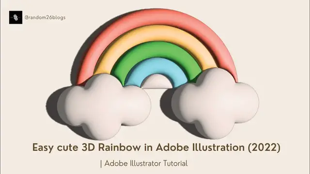 'Video thumbnail for Cute 3D Rainbow in Adobe Illustration (2022) #2dto3d #adobeillustratortutorial #3dillustration'
