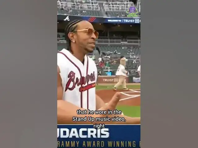 Video thumbnail for Ludacris throws the first pitch at the Atlanta Braves game
