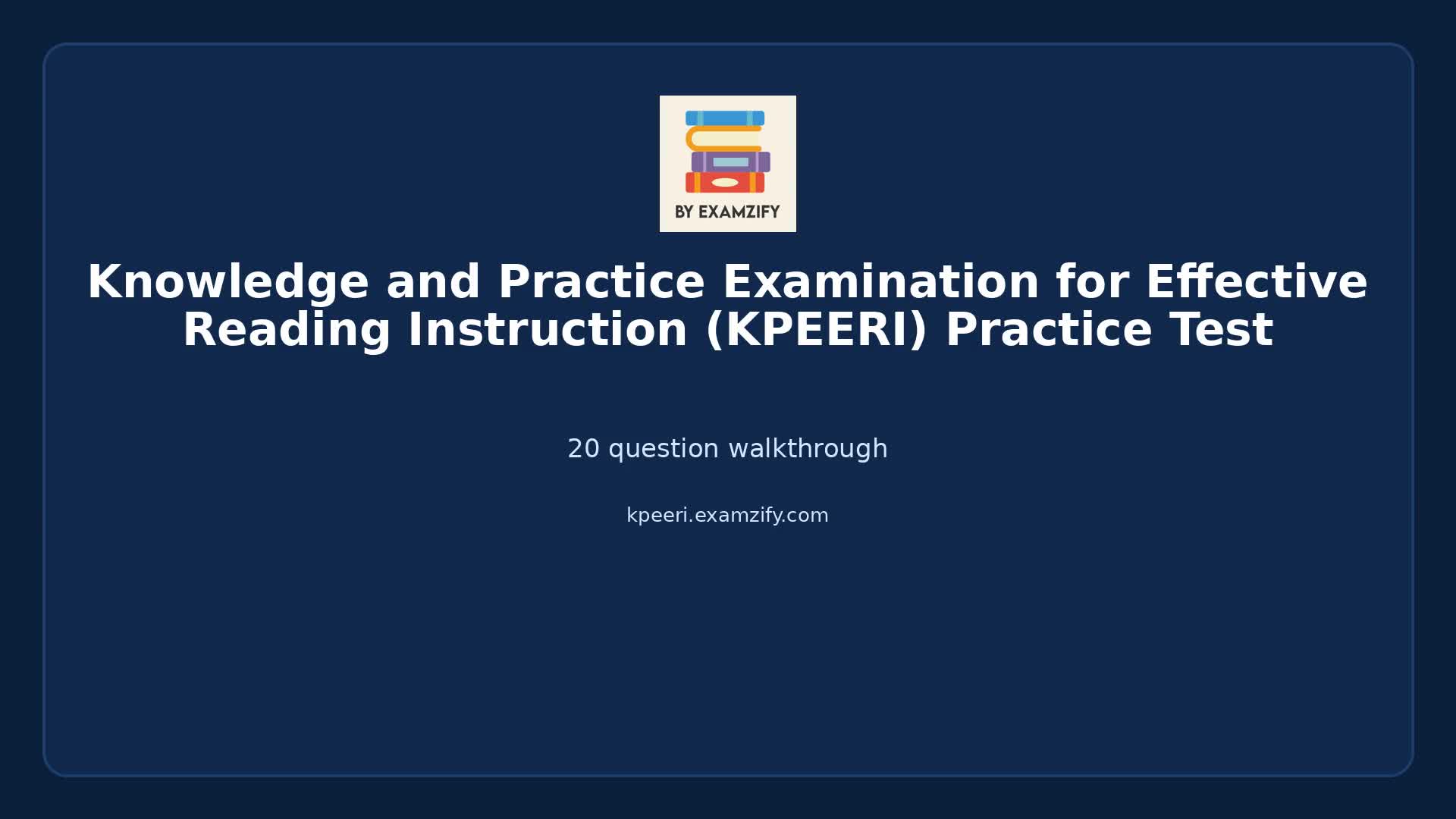 Video thumbnail for Knowledge and Practice Examination for Effective Reading Instruction (KPEERI) Practice Test