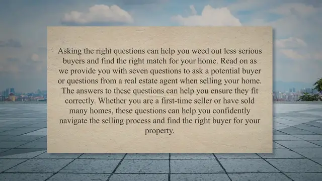 Video thumbnail for 7 Questions To Discover About A Potential Buyer In Selling Your Home