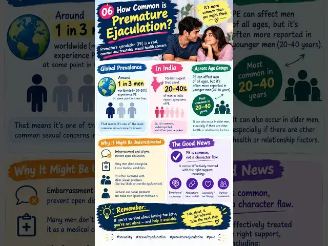 Video thumbnail for 06 How common is premature ejaculation? #sexuality #sexualityeducation #prematureejaculation #pme
