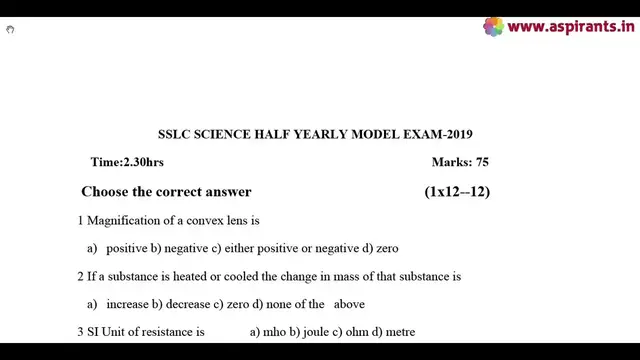 Video thumbnail for 10th Science Half Yearly Model Question Paper 2019-20 | Villupuram District | English Medium