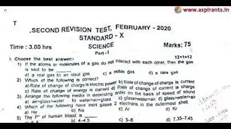 Video thumbnail for 10th Science Second Revision Question Paper 2019-2020 | Tirunelveli District | English Medium