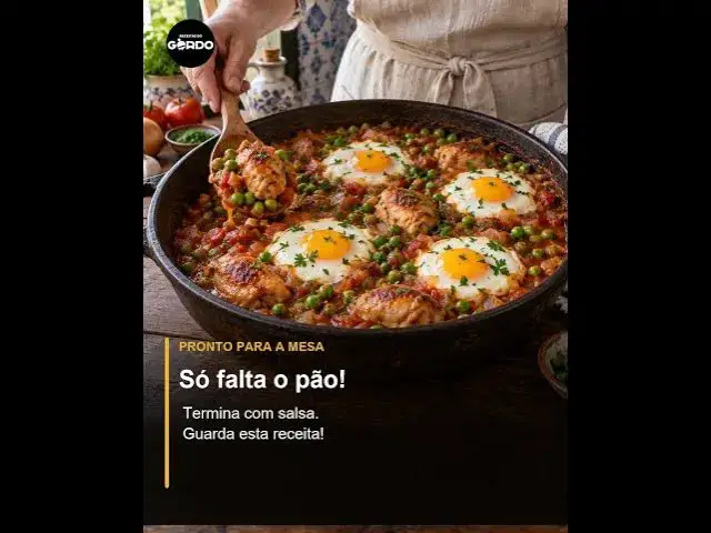 Video thumbnail for FRANGO COM ERVILHAS E OVOS ESCALFADOS — um tacho cheio de sabor! #ReceitasDoGordo #ReceitasDeFrango