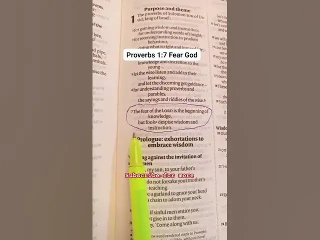 Video thumbnail for Proverbs 1:7 Fear God #johnselephilip