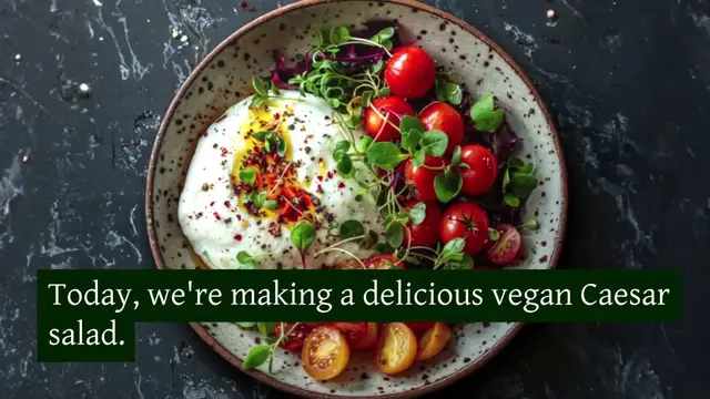 'Video thumbnail for Vegan Caesar Salad Recipe | Servings: 4 ⏱️ Prep Time: 20 minutes | Cook Time: 10 minutes'