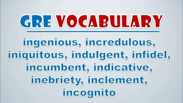 Video thumbnail for GRE Vocabulary: Ingenious, Incredulous, Iniquitous, Indulgent, Infidel, Incumbent, Indicative