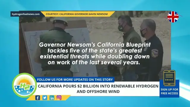 Video thumbnail for California pours $2 billion into renewable hydrogen and offshore wind