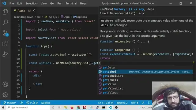 Video thumbnail for Build a React.js Select Dropdown List of All Countries Names in World Using JSX & Node.js