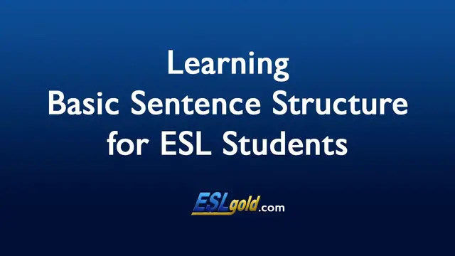 Video thumbnail for Free English Lessons:  Basic Sentence Structure