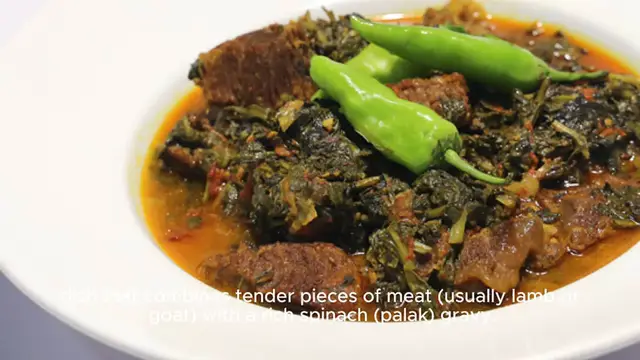 'Video thumbnail for palak gosht recipe'