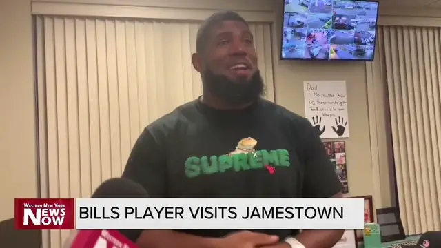 Video thumbnail for Bills Player Visits Jamestown