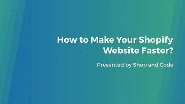 Video thumbnail for How to Make Your Shopify Website Faster
