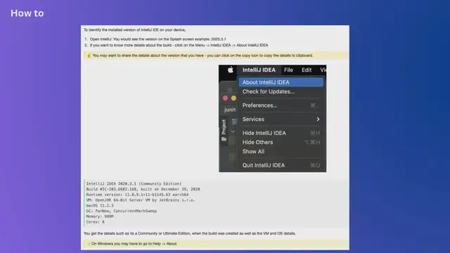Video thumbnail for How to identify the version of IntelliJ
