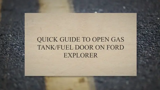 Video thumbnail for Quick Guide To Open Gas Tank/Fuel Door on Ford Explorer