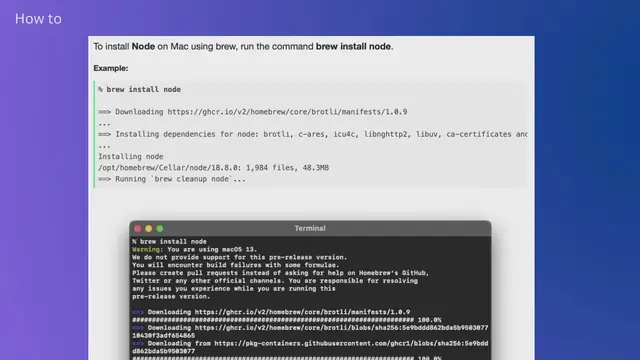Video thumbnail for How to install Node using Brew on Mac