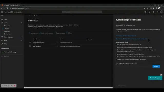 Video thumbnail for How to manage Microsoft 365 contacts