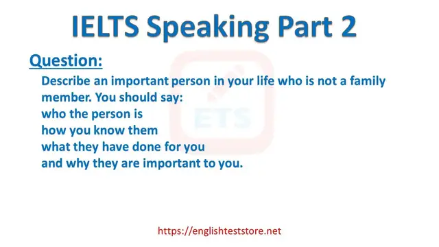 Video thumbnail for IELTS Speaking Part 2: Describe an important person in your life who is not a family member.