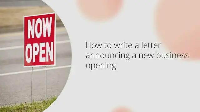 'Video thumbnail for How to write a letter to announce a new business opening'