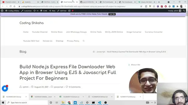 Video thumbnail for Build Node.js Express Notepad File Downloader Web App in Browser Using EJS & Javascript Full Project