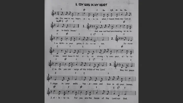 Video thumbnail for Joy was in my heart - Catholic Mass Song Sheet Music