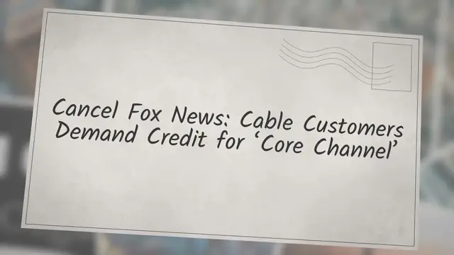 Video thumbnail for #CancelFoxNews: Cable Customers Demand Credit for ‘Core Channel’