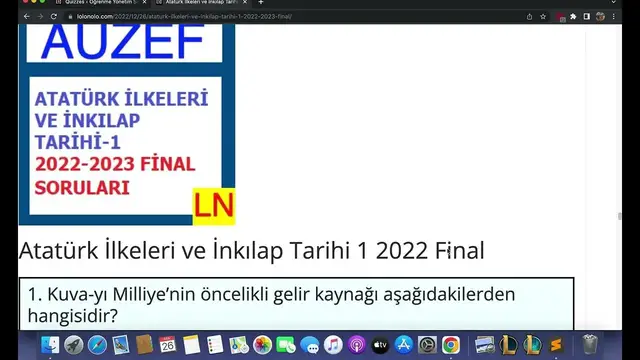 Video thumbnail for Atatürk İlkeleri ve İnkılap Tarihi 1 2022 Final
