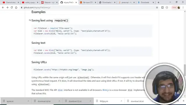 Video thumbnail for FileSaver.js Basic Tutorial to Save or Download a File in Javascript