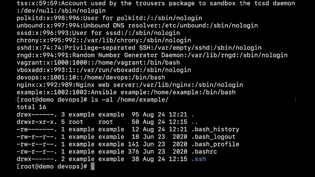 Video thumbnail for Manage users and groups with Ansible in Linux in 30 examples